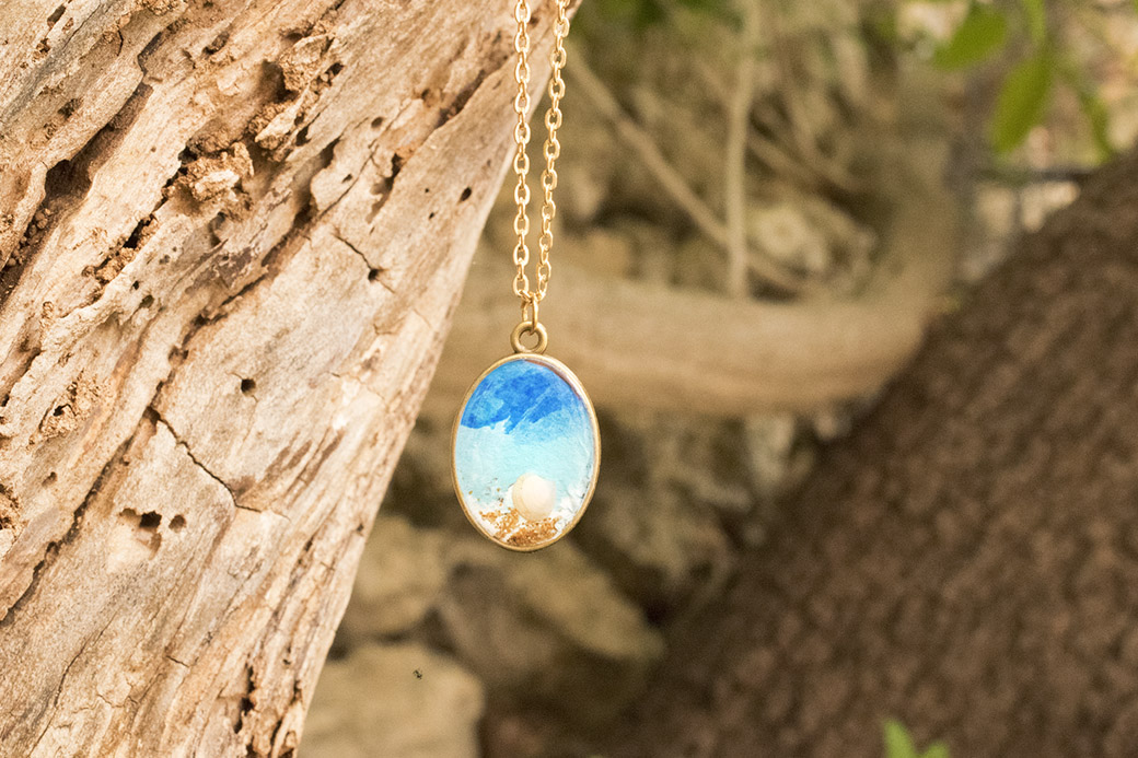 Collana Cabochon Beach ciondolo collana artigianale siciliana