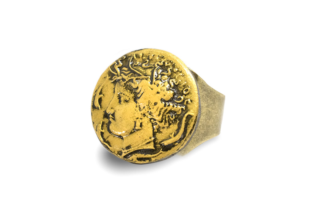 Anello Moneta Greca anello resina siciliano