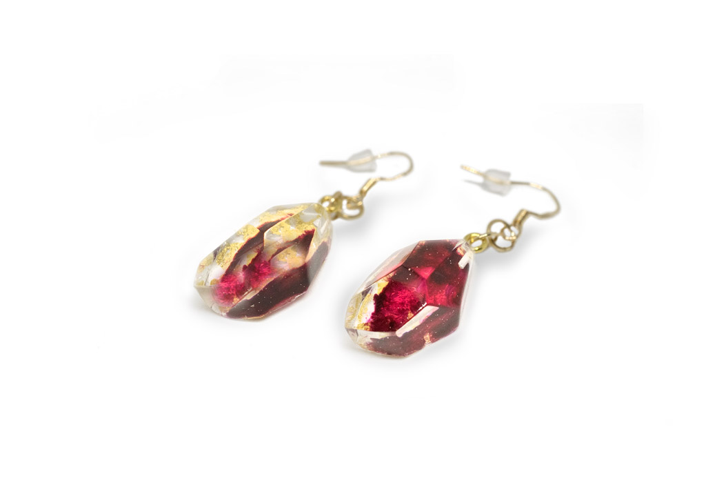 Orecchini Gemma Fucsia Gold orecchini colore giallo e fucsia siciliani