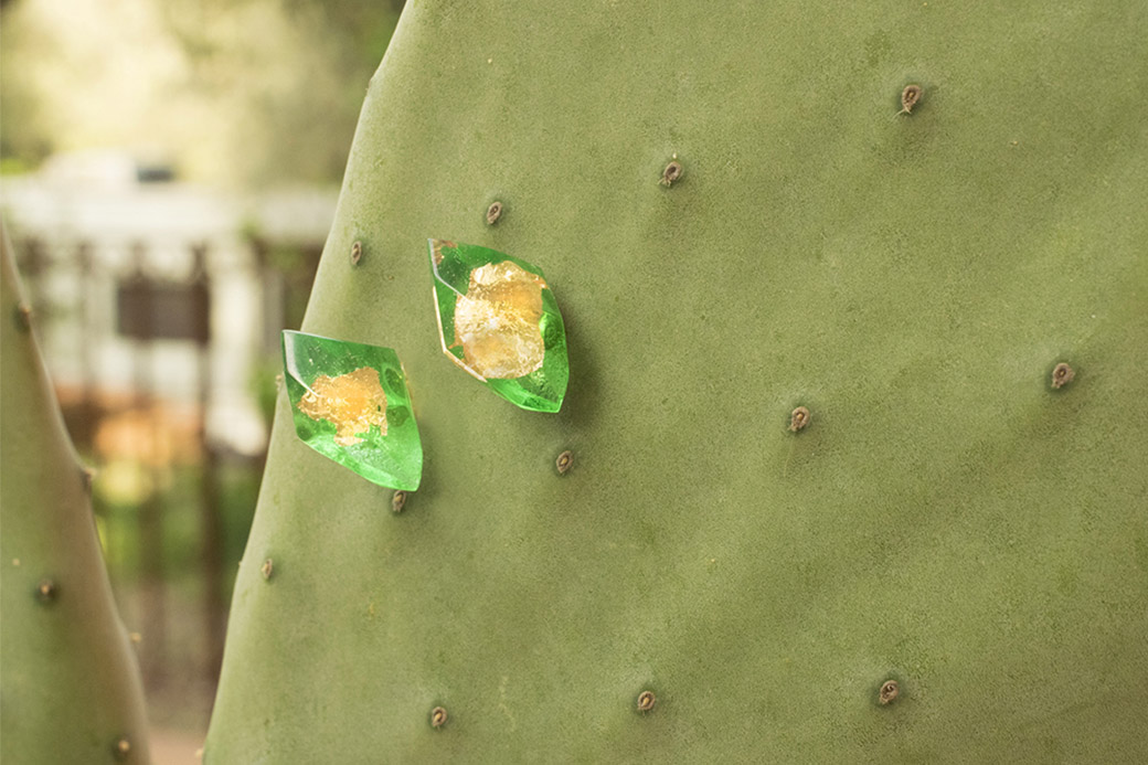 orecchini in resina green & gold sicily orecchini artigianali siciliani verdi e oro