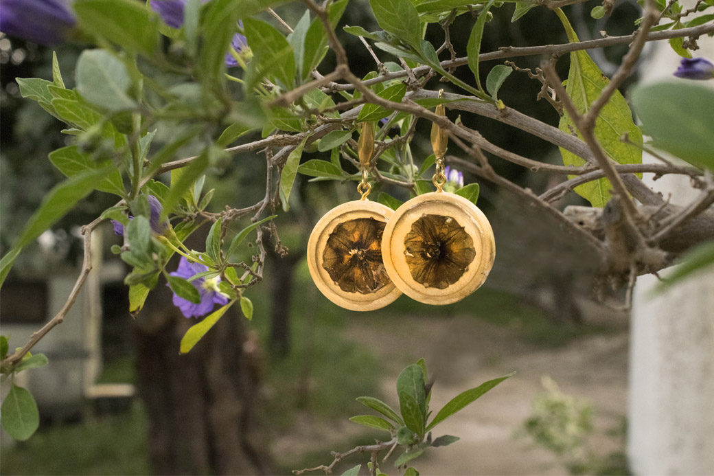 Orecchini con fiori secchi orecchini fiori secchi siciliani