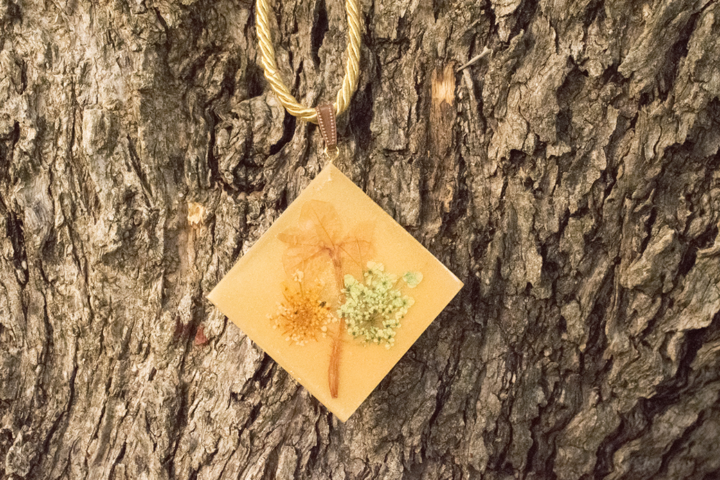Collana Fiori Veri Rombo collana artigianale rombo fiori veri
